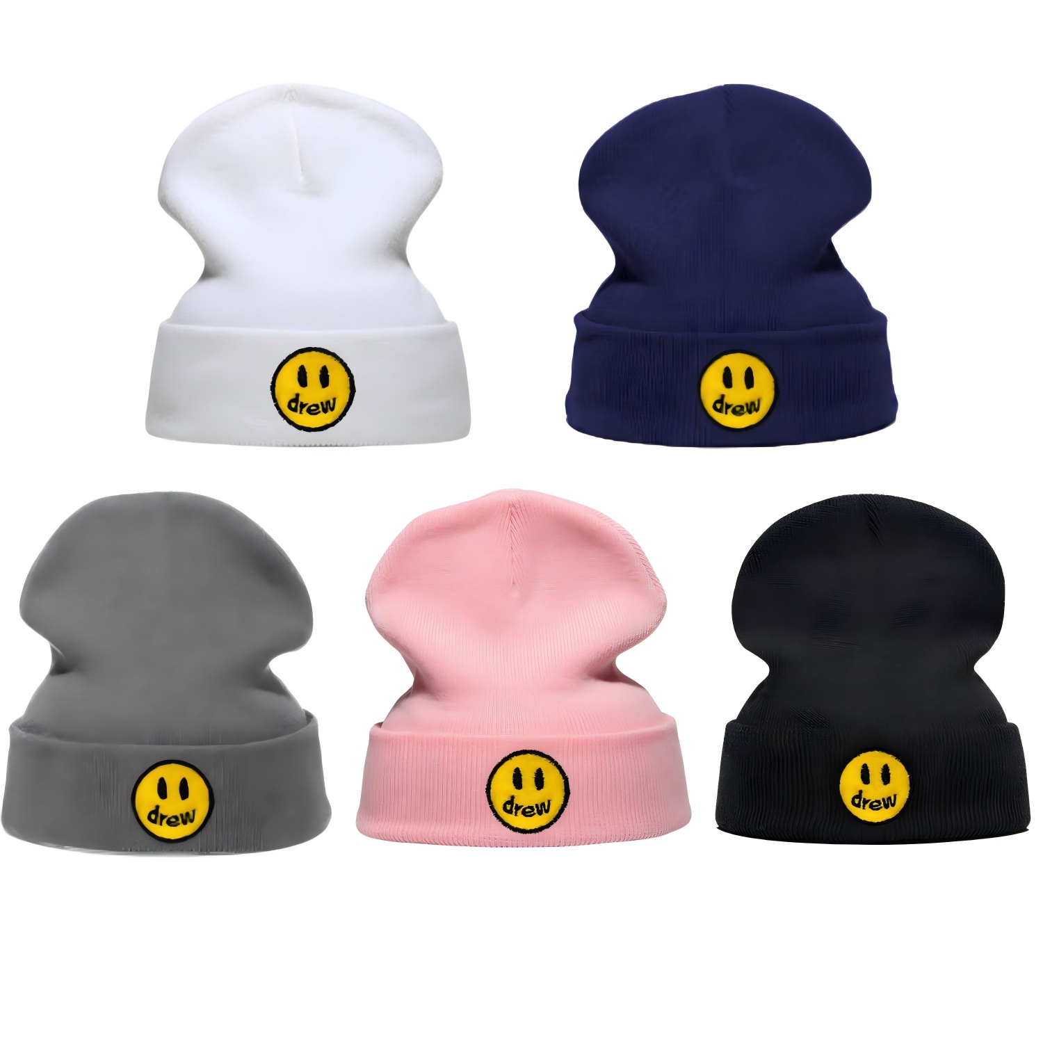Beanie Cuffed Knit - Nuovo Berretto Lavorato a Maglia Ricamato